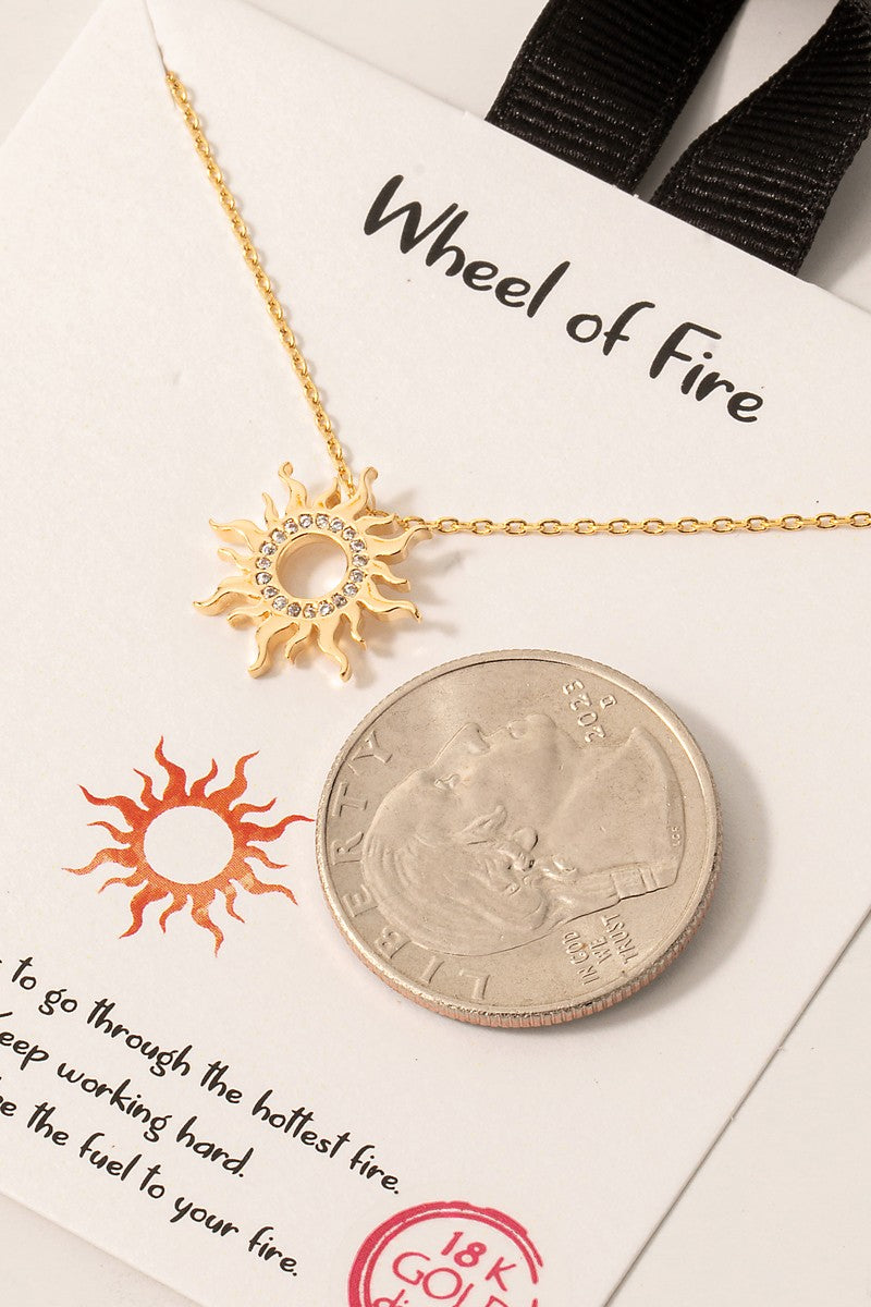 Gold sunshine fire necklace