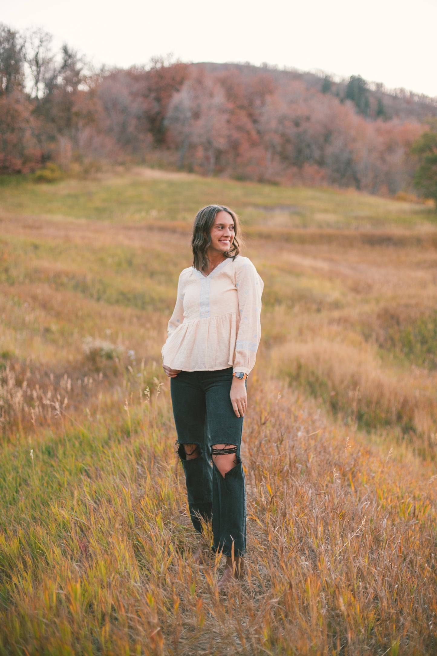 cream white embroidered shirt