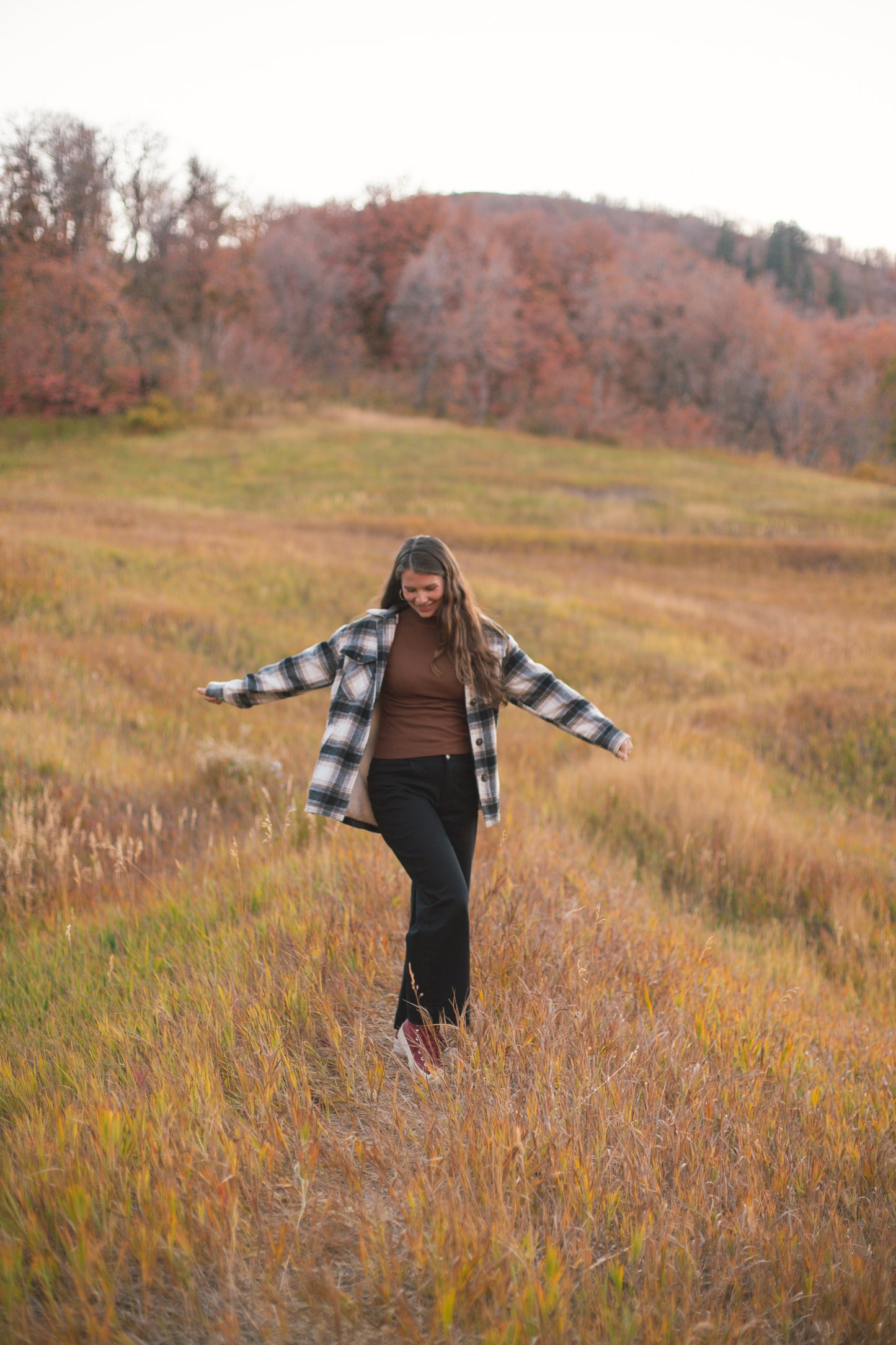 brown fitted modest top