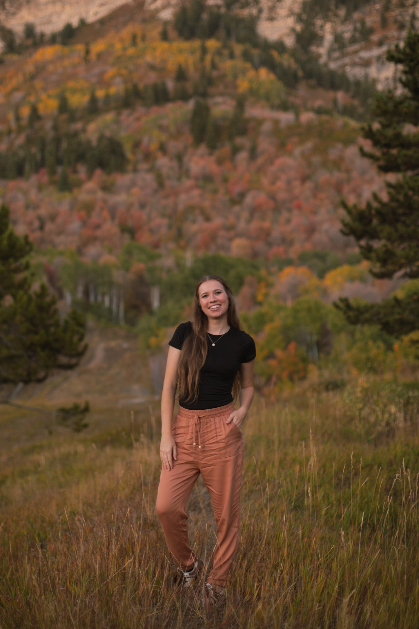 Pink orange salmon lounge pants pockets