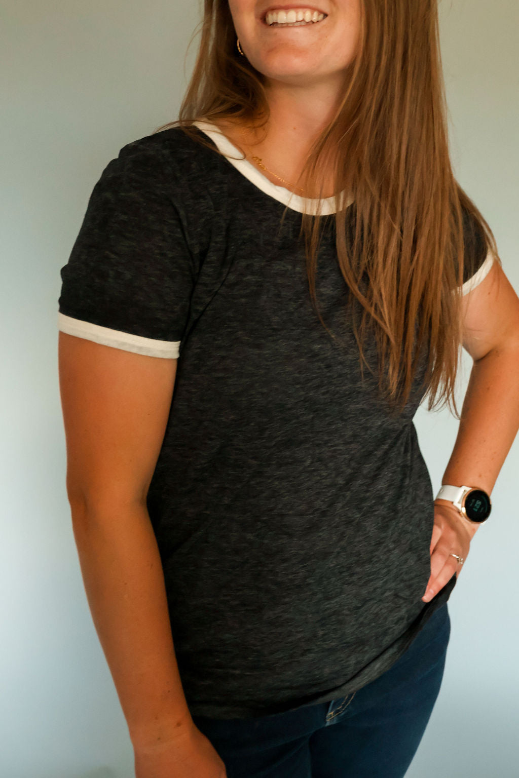 black loose baseball top