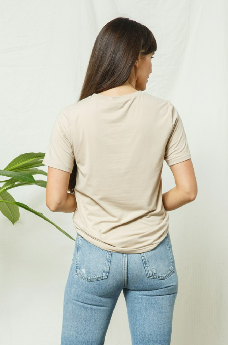 cream cactus print graphic tee back