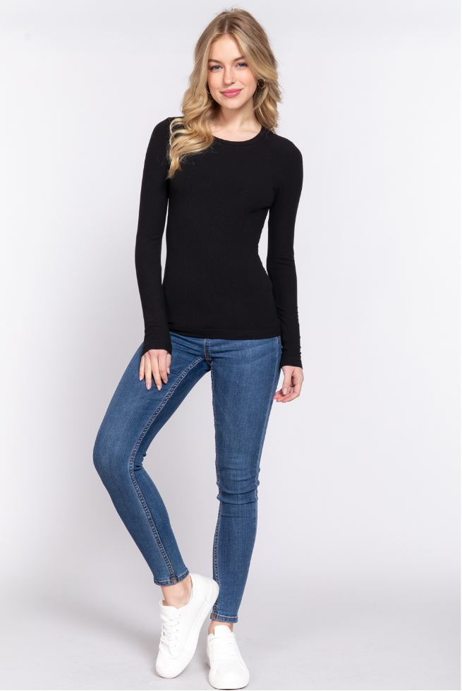 Black Ribbed Undershirt