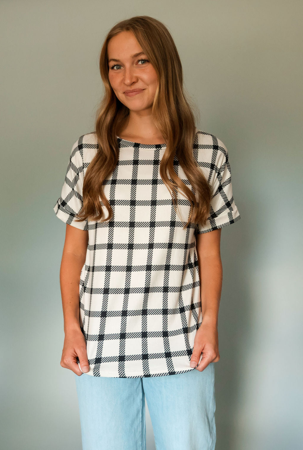 Caroline Checkered Top