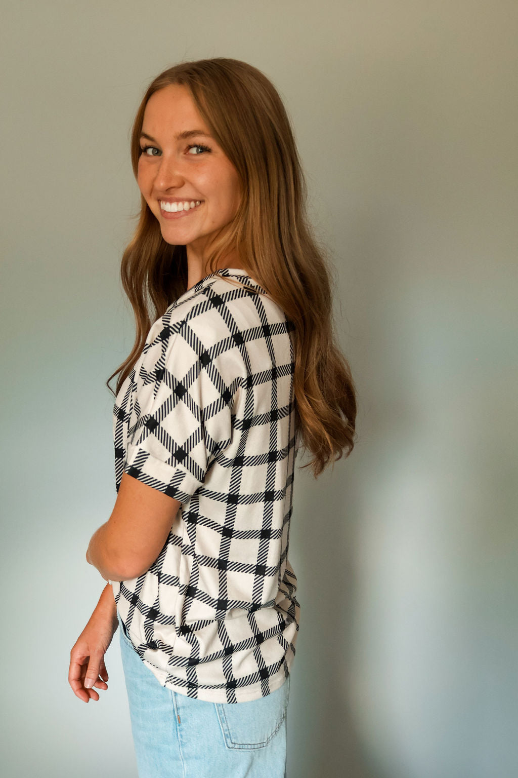 Caroline Checkered Top