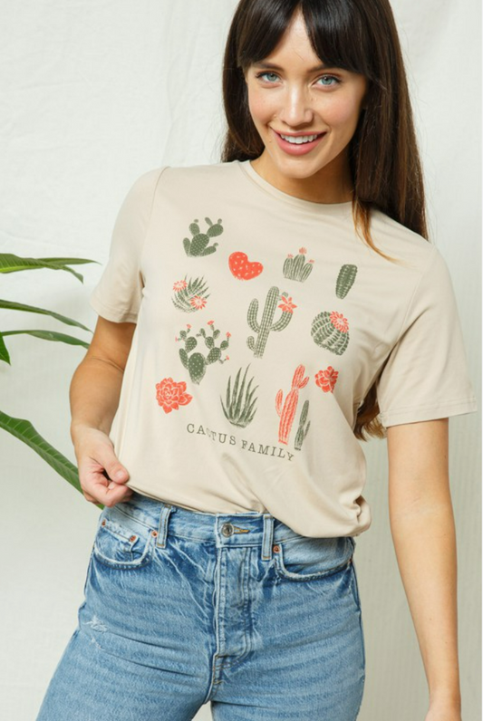 Cactus Print Graphic Tee